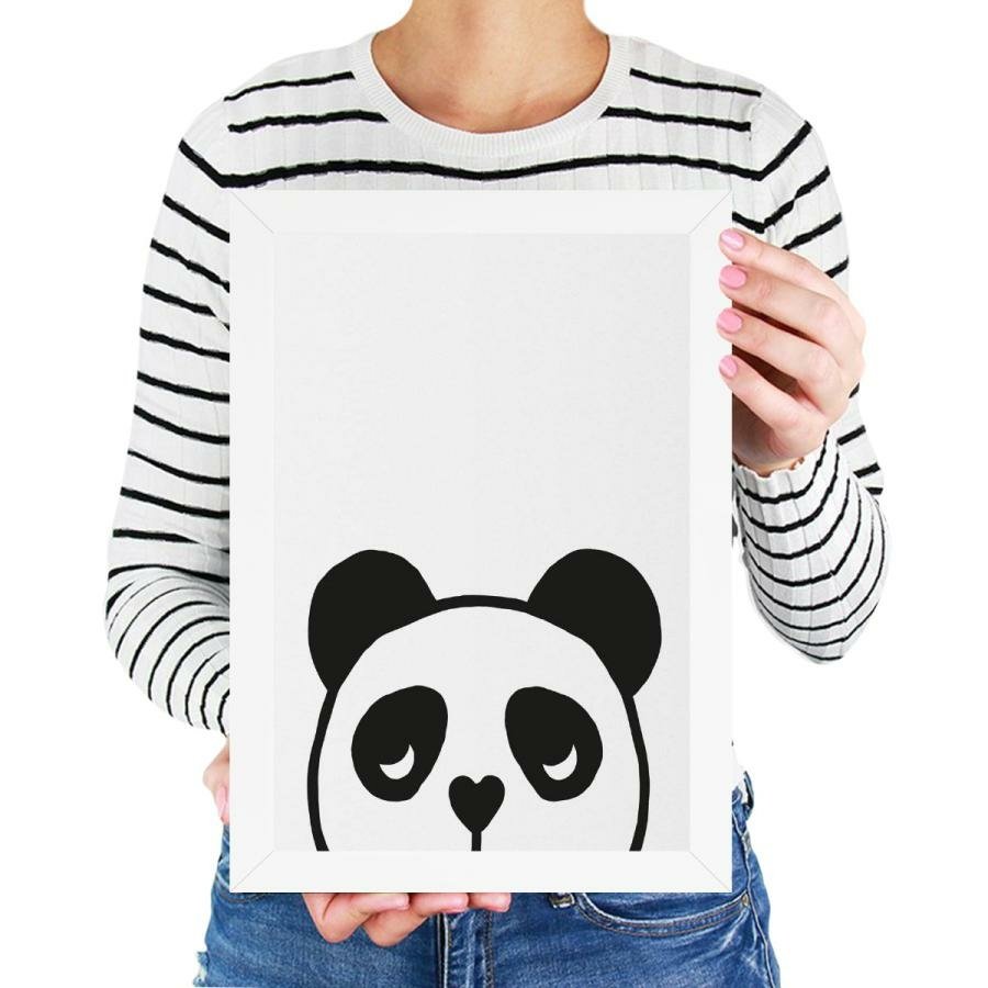 Quadro Panda Bebe Desenho Infantil Decorativo A3 35x45cm em