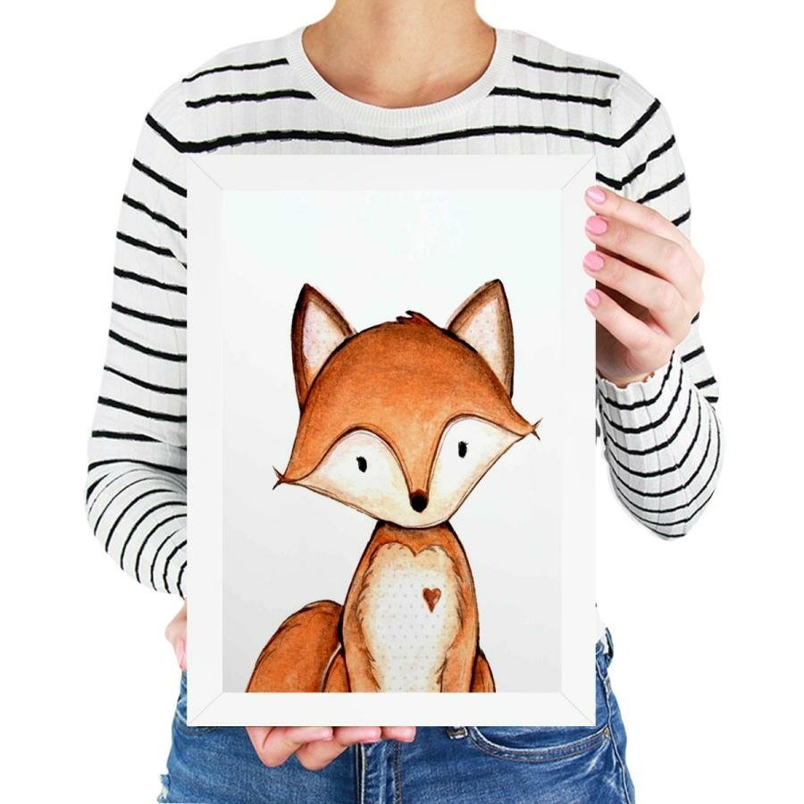 Quadro Infantil Desenho Animal Raposa Vermelha