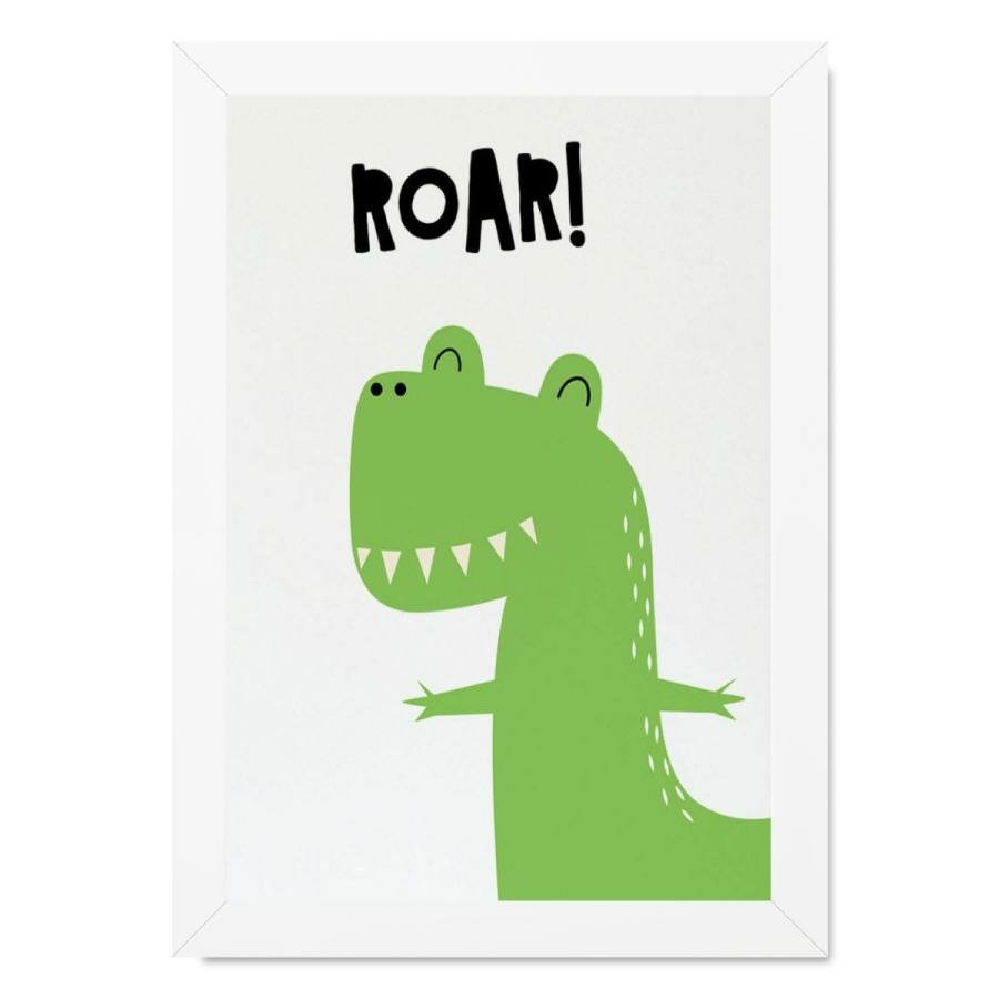 Quadro Quadro Decoração Infantil desenho dinossauro verde