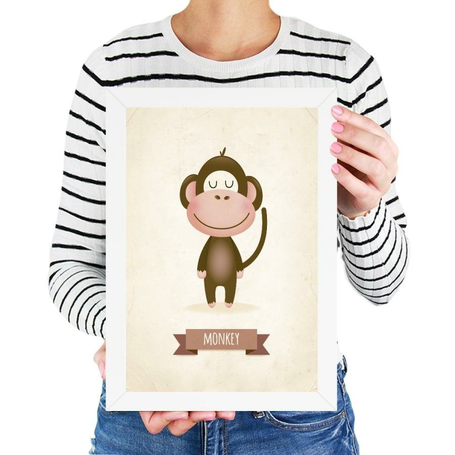 Quadro infantil macaco desenho - Comprar em Conspecto