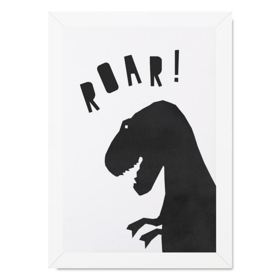 Quadro Infantil Desenho Dinossauro Verde Roar