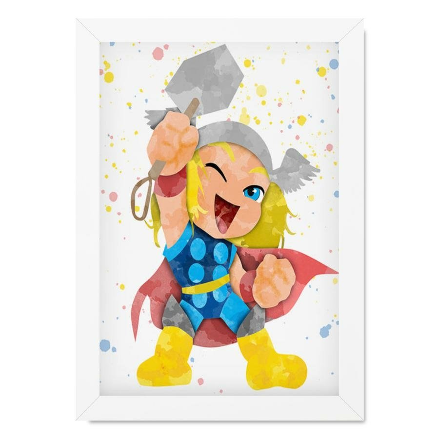 Quadro super heroi e menina bebe