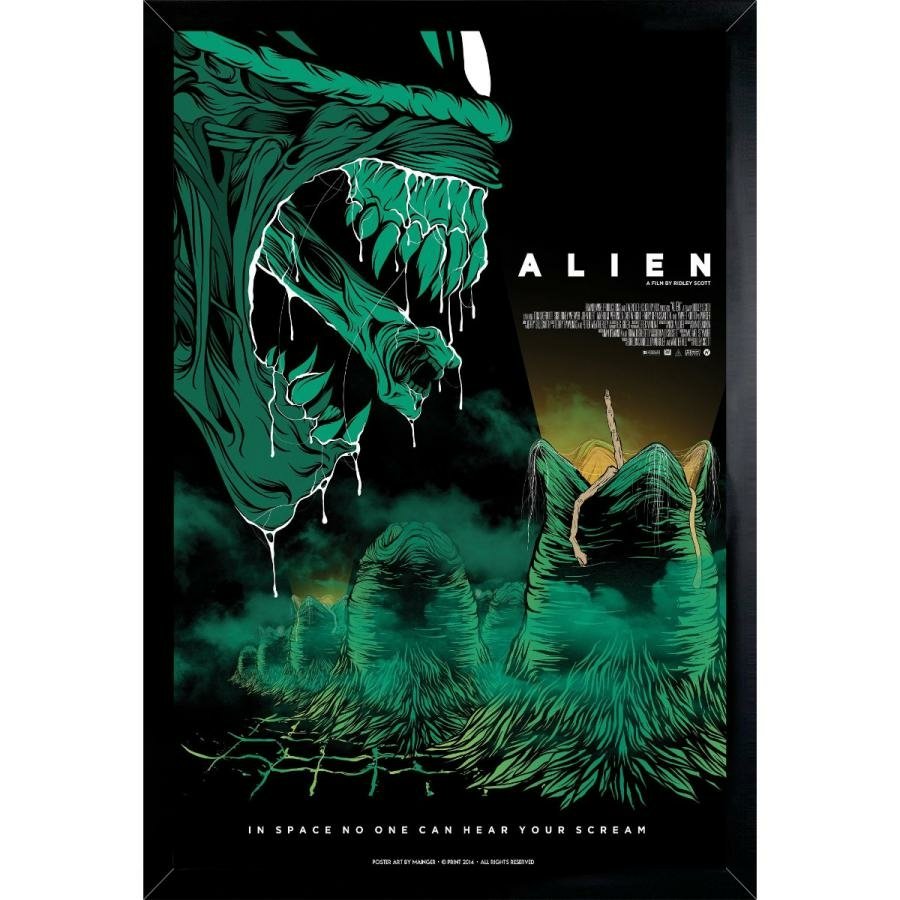 Quadro decorativo Emoldurado Filme Alien Desenho Arte alienigena para sala  quarto em Promoção na Americanas