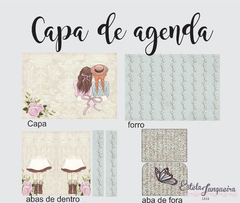 kit tecido capa de agenda anne 1