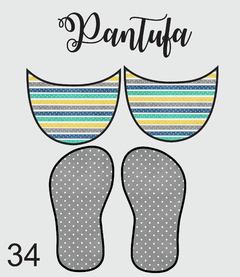 kit tecido pantufa 34