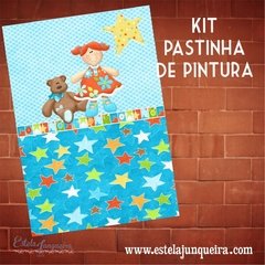 Kit de tecidos pastinha de pintura - Boneca de pano com ursinho