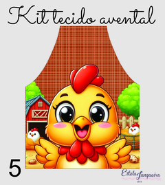 kit tecido avental galinha 5