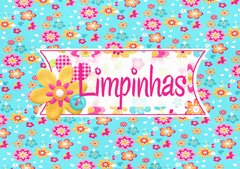 Kit de tecidos para necessaire Sujinhas e Limpinhas floral fundo azul colorido - comprar online