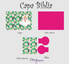 Kit de tecidos para capa de bíblia - Nossa senhora de Fátima