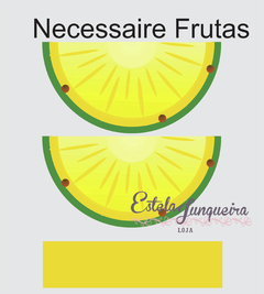 kit tecido necessaire frutas abacaxi