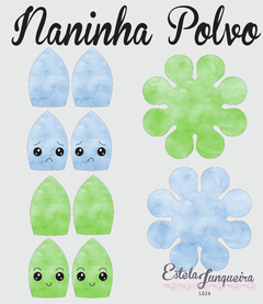 kit tecido naninha polvo azul e verde manch soft