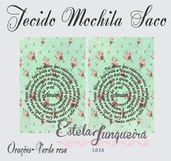 kit de tecido para Sacola Mochilinha verde rosa