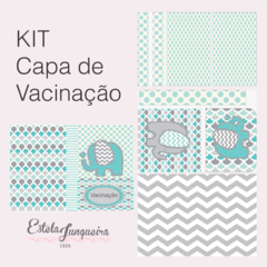 Kit de tecidos para capa de vacinação - Elefantinhos