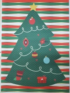 Tecido digital Painel Árvore | Natal | Listras Coloridas - comprar online