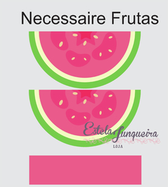 kit tecido necessaire frutas goiaba