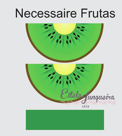 kit tecido necessaire frutas kiwi