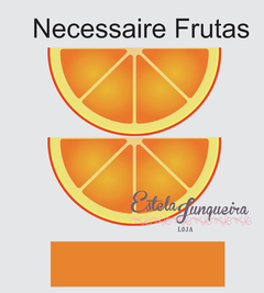 kit tecido necessaire frutas laranja