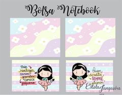 kit tecido bolsa notebook menina 3