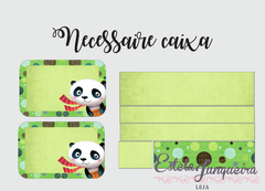 kit tecido necessaire caixa panda