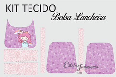 kit tecido bolsa lancheira princesa