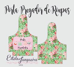 KIT TECIDOS PORTA PRENDEDOR DE ROUPA ROSAS