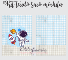 kit tecido saco mochila astronauta