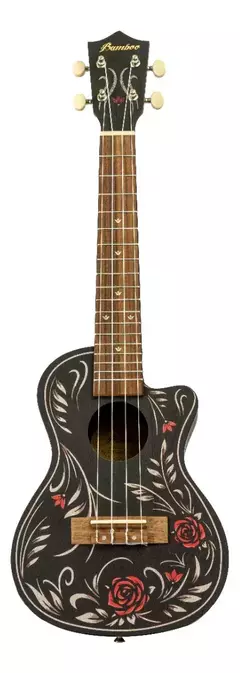 Ukelele Concierto Bamboo U23 Flower & Roll Funda Color Negro - comprar online