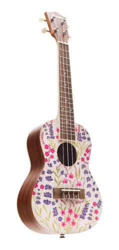 Ukelele Concierto U-23 Lavender Estampado Con Funda