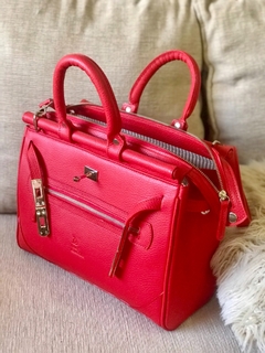 Cartera "Nantes" chica en cuero graneado rojo - comprar online