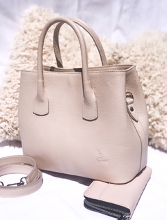 Cartera Barbie cuero graneado Nude