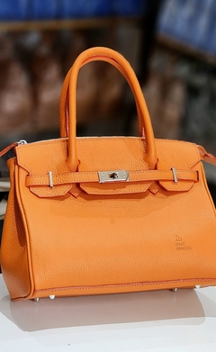 Cartera "Marsella chica" cuero graneado naranja - comprar online