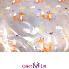 Manta gabardina estampada + corderito 110 x 150cm