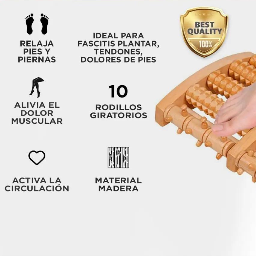 Masajeador de Madera para Pies Marca Gadnic White Salud