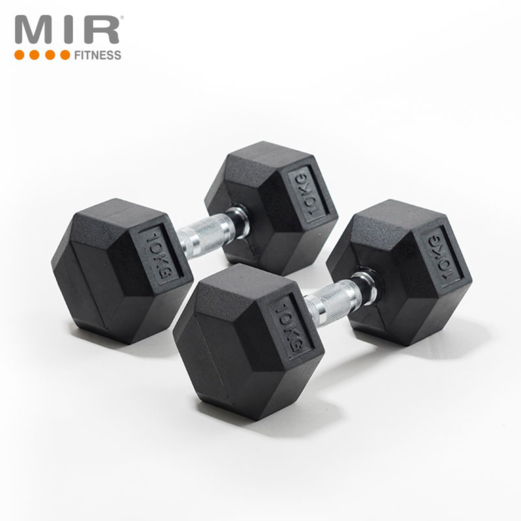 Mancuernas de 10 Kilos Hexagonales 10 Off White Salud