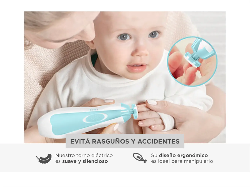 Limador de Uñas Eléctrico Para Bebés - White Salud