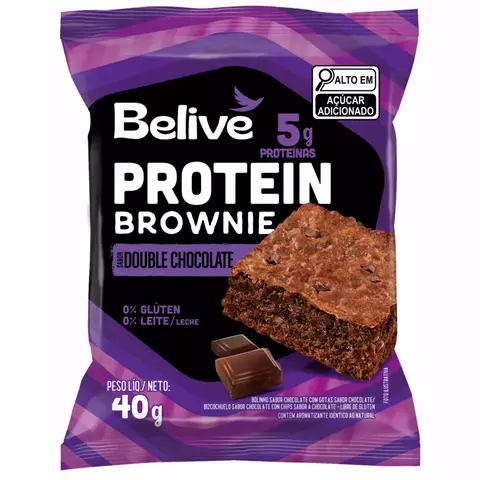 BROWNIE PROTEICO DOUBLE CHOCOLATE S/ GLÚTEN S/ LACTOSE | 40G | BELIVE