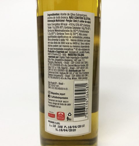 AZEITE DE OLIVA EXTRA VIRGEM TRUFADO | 250ML | LA PASTINA - comprar online