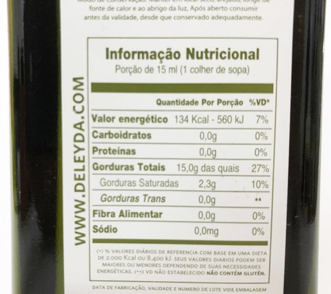 AZEITE DE OLIVA EXTRA VIRGEM | 500ML | DELEYDA na internet