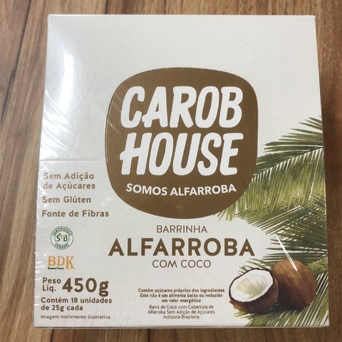 BARRINHA ALFARROBA C/ COCO 450G 18UNX25G (CAIXA/DISPLAY)