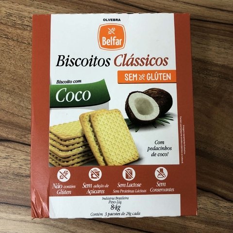 BISCOITO SEM GLÚTEN | 86G | BELFAR - comprar online