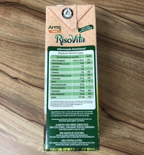 BEBIDA DE ARROZ 1L (SABORES) | RISOVITA - Empório Natural Foods - CNPJ 28.423.216/0001-89