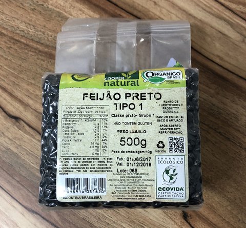 FEIJÃO PRETO ORGÂNICO | 500G | COOPER