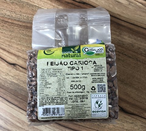 FEIJÃO CARIOCA ORGÂNICO | 500G | COOPER