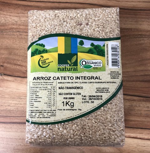 ARROZ CATETO INTEGRAL ORGÂNICO | 1KG | COOPER