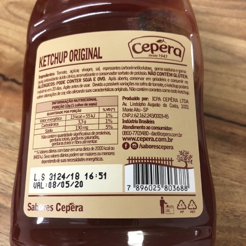 KETCHUP ORIGINAL | 400G | CEPERA - comprar online