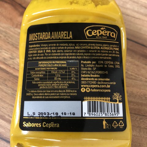 MOSTARDA AMARELA | 350G | CEPERA - comprar online