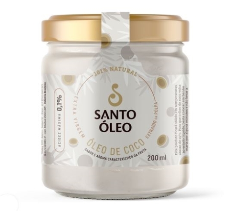 ÓLEO DE COCO EXTRA VIRGEM (POLPA) | 200ML | SANTO ÓLEO