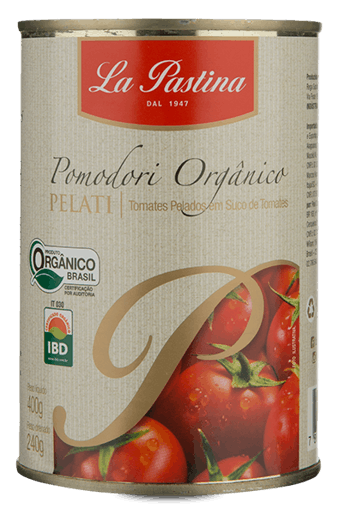 TOMATE PELADO / POMODORI ITALIANO ORGANICO | 400G | LA PASTINA