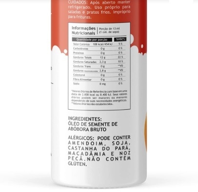 ÓLEO DE SEMENTE DE ABOBÓRA | 250ML | PAZZE - comprar online