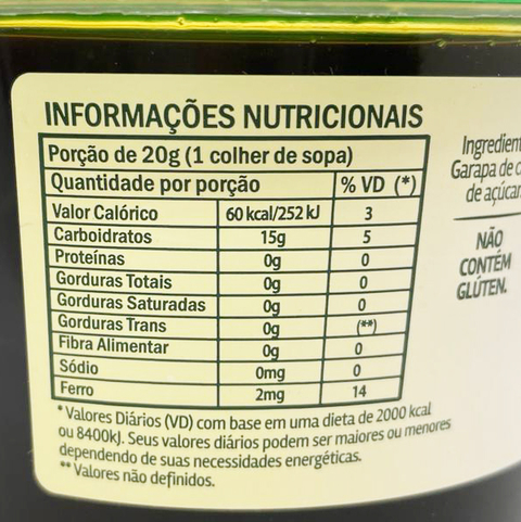 MELADO DE CANA | 500G | CASEIRO NATURAL - Empório Natural Foods - CNPJ 28.423.216/0001-89